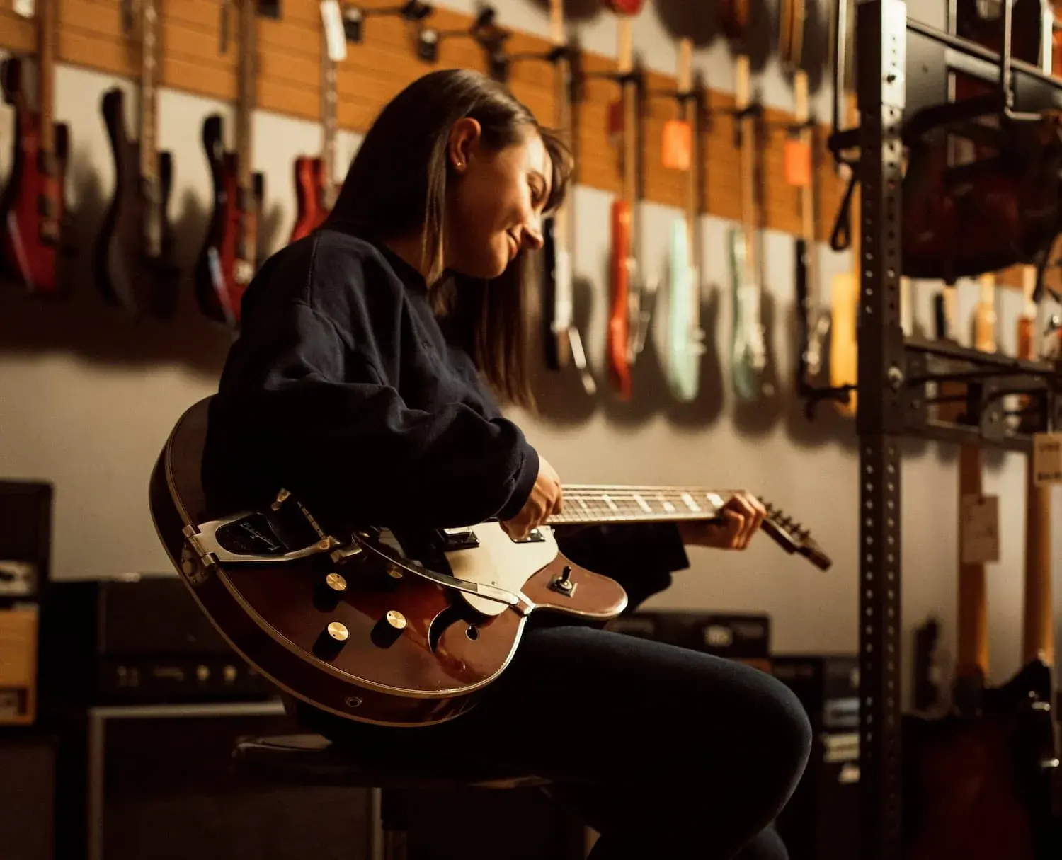 Guitarist playing an electric guitar
